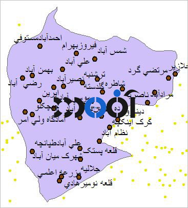 شیپ فایل روستاهای شهرستان اسلامشهر